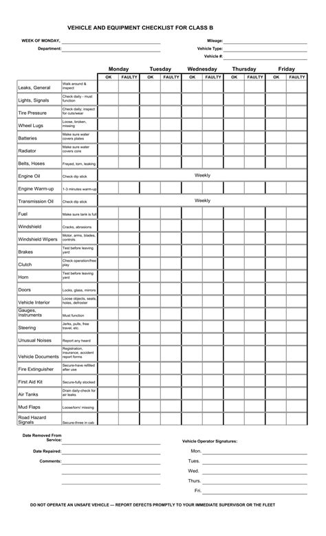 Car Maintenance Checklist Pdf Download The FREE Used Car Inspection
