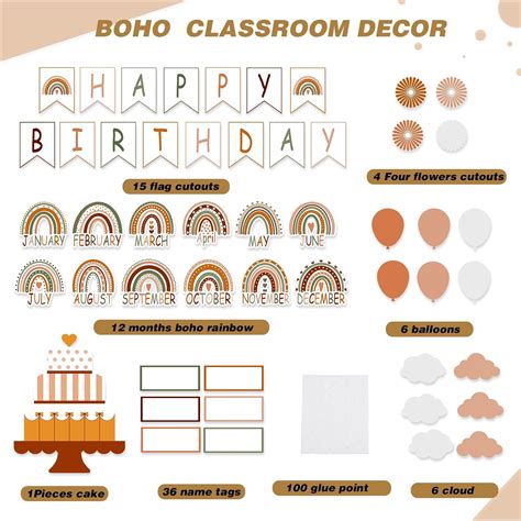 Nezyo 80 Pcs Boho Happy Birthday Bulletin Board Set, India | Ubuy