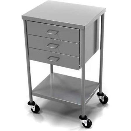 Aero AERO Stainless Steel Anesthesia Utility Table with 3 Drawers ...