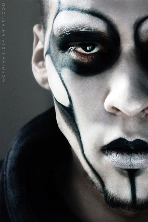 black and white | Gothic makeup, Fantasy makeup, Male makeup