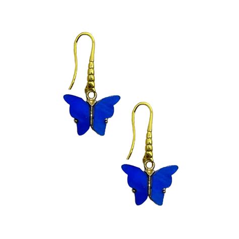 Buy Digital Dress Room Mini Blue Butterfly Dangler Earrings Online