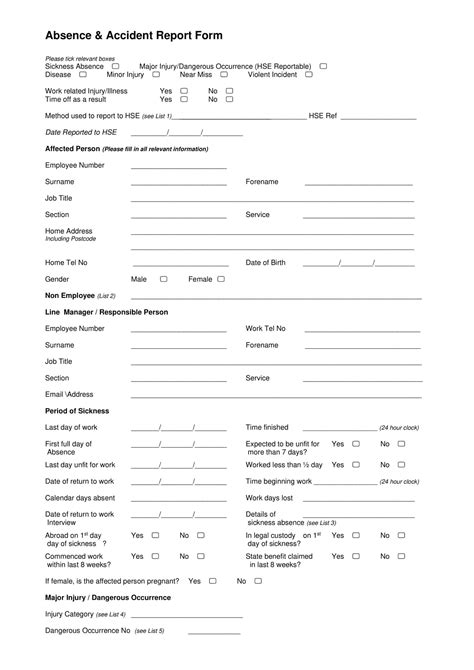 Free Printable Accident Report Form Templates [PDF, Word, Excel]