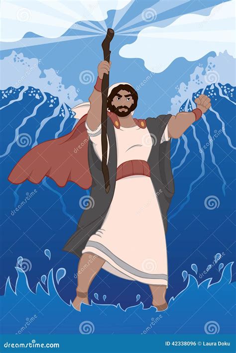 Moses Dividing the Red Sea stock vector. Illustration of exodus - 42338096