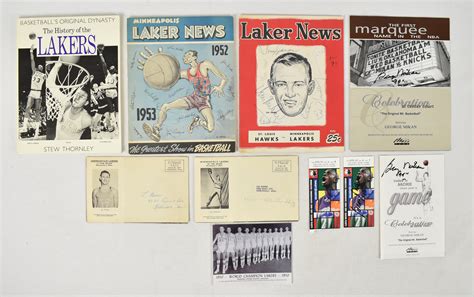Lot Detail - Collection Of Minneapolis Lakers Signed Programs w/George ...