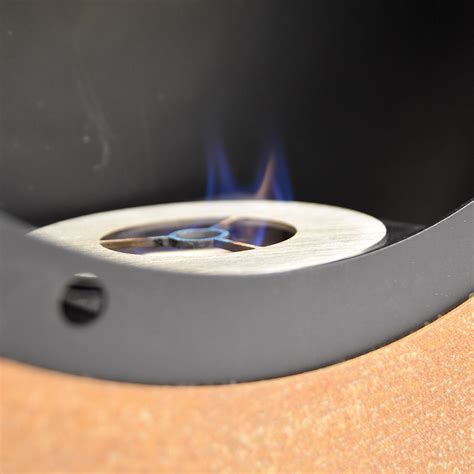 Bioethanol Fireplace of Oval Design Wall in Steel