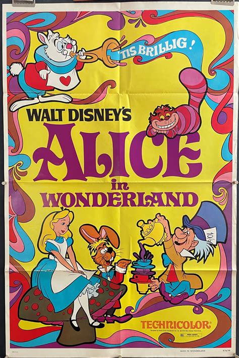 ALICE IN WONDERLAND, Original Lewis Carroll Vintage Movie Poster ...