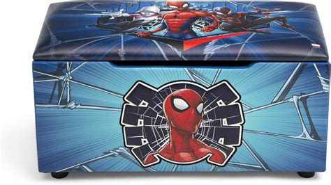 Buy Delta Children Spider-Man Upholstered Toy Storage Bench for Kids ...