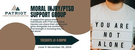 Moral Injury/PTSD Support Group, 3104 S Elm Place, Suite C, Broken ...