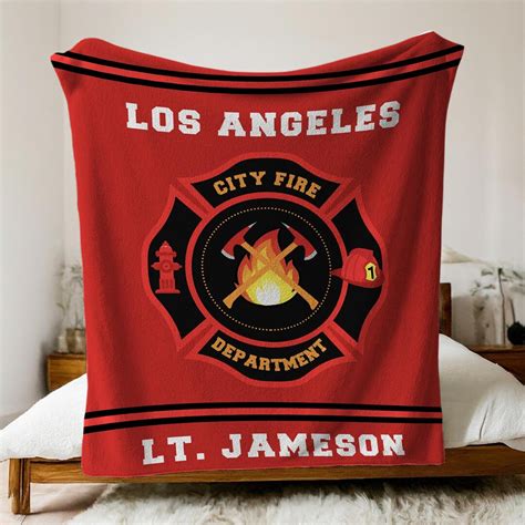 Custom Fireman Blanket - Fire Department Gift, Personalized Gifts for ...