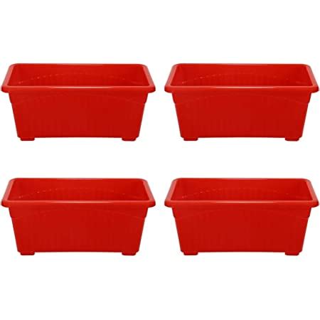 TrustBasket UV Treated Rectangular Plastic Planter (12 inches) - Black ...