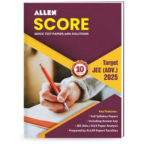 ALLEN SCORE 10 Test Papers with Solutions (Paper 1 & 2) for JEE Advanc ...