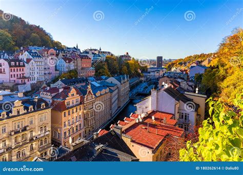 Autumn View of Old Town of Karlovy Vary Carlsbad, Czech Republic ...