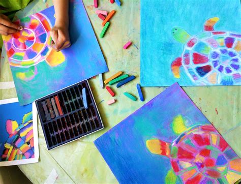 The colourful turtles made with chalk pastels. www.myartdublin.com ...