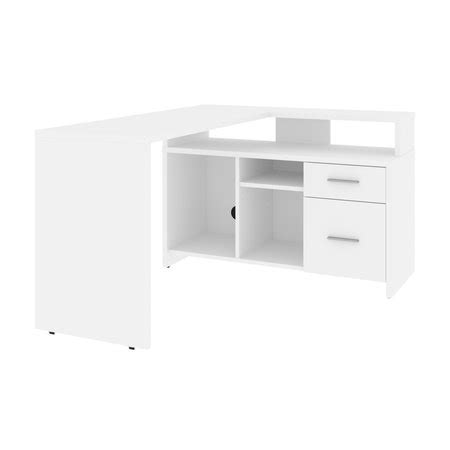Bestar Equinox 57W 56W L-Shaped Desk, White 115860-000017 | Zoro