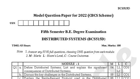 BCS515D(Model paper) - Questions - BCS515D Page 1 of 2 Model Question Paper for 2022 (CBCS ...