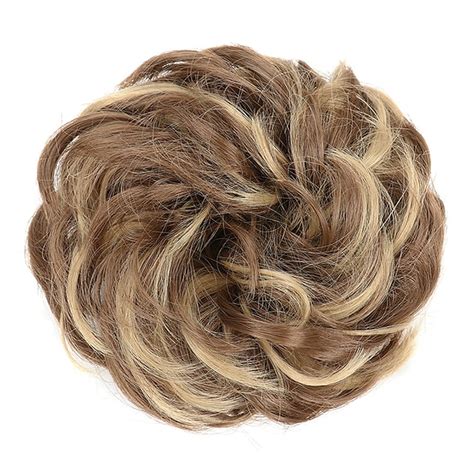 Messy Bun Hair Piece Hair Bun Scrunchies Synthetic Wavy Curly Chignon ...