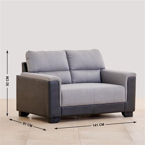 Buy Helios Fiona Fabric 3+2 Seater Sofa Set - Grey and Black from ...