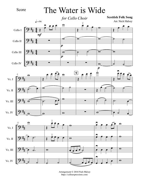 The Water is Wide - Cello Expressions Sheet Music Library