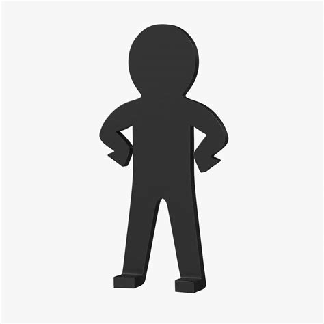 3D Plastic Stickman Rigged Black for Cinema 4D model | 3D Molier ...