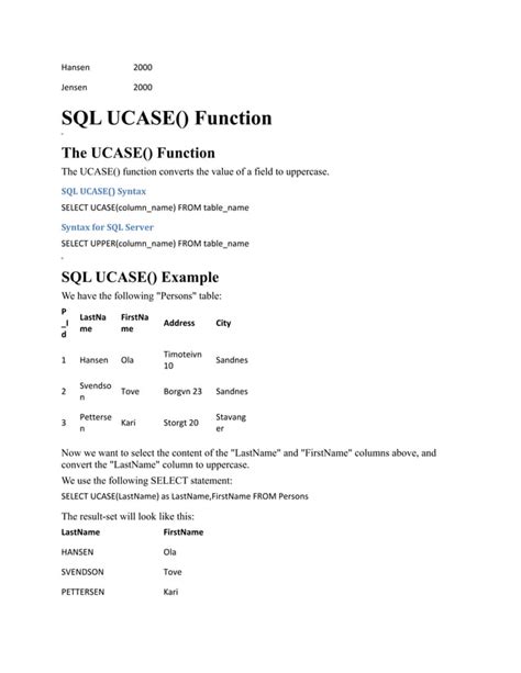 Functions in SQL with Examples 的图像结果