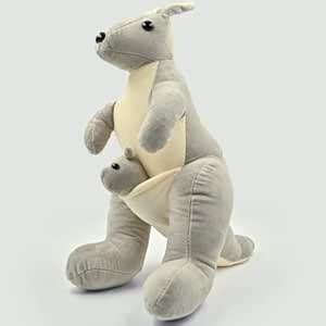 Buy DTR Creation Kangaroo Mother with Baby Stuffed Soft Plush Toy, Grey ...