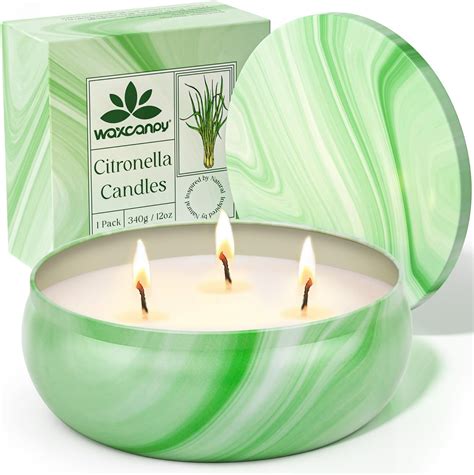 Amazon.com: Citronella Candles Outdoor, WAXCANPY 3-Wick Citronella ...