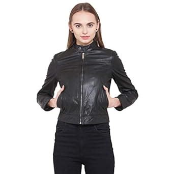 Buy JUSTANNED Women Rugged Black Leather Jacket at Amazon.in