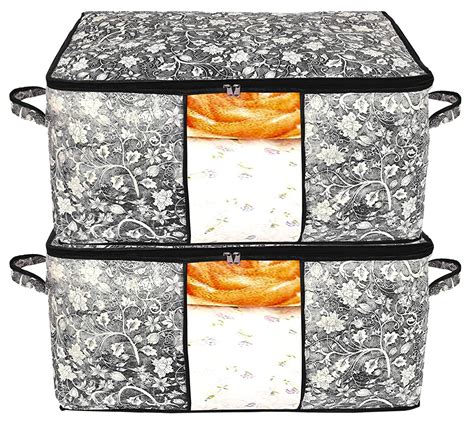 Kuber Industries Metallic Flower Print Non Woven Fabric Foldable ...