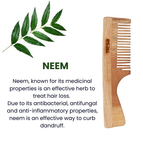 Nesa Neem Wood Comb - Control Hair Fall & Dandruff | Promotes Healthy ...
