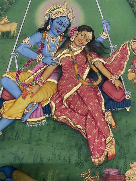 Radha Krishna Pichwai Painting, Detailed Hand painted Painting Framed ...