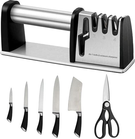 Amazon.com: Knife Sharpeners,4 in 1 Kitchen Knife and Scissors ...