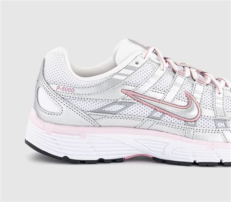 Nike P-6000 Trainers White Metallic Silver Elemental Pink - Women's ...