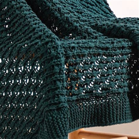 Green Cable Knitted Pure Cotton Soft Throw Blanket Online - Premium ...