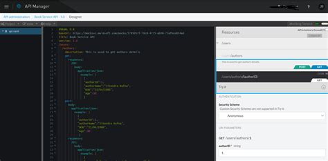 API Specification Raml 的图像结果