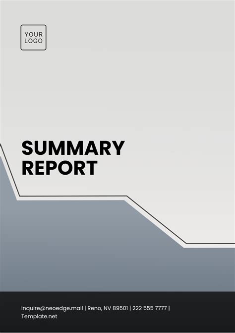 Image result for Summary Report Example