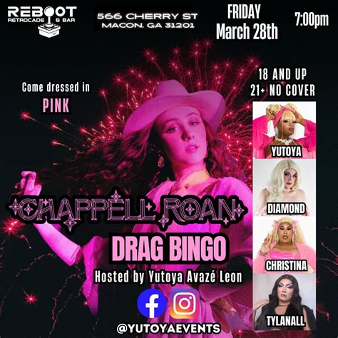 Chappell Roan DRAG BINGO @Reboot, Reboot Retrocade & Bar, Macon, 28 ...