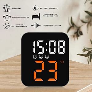 Buy R RUNILEX Plastic Digital Alarm Clock with Temperature Electronic ...