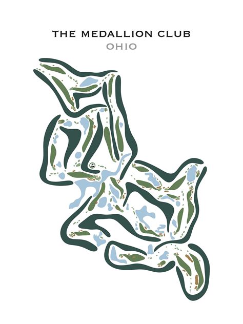 The Medallion Club Ohio Golf Course Map Golf Golf Lover - Etsy