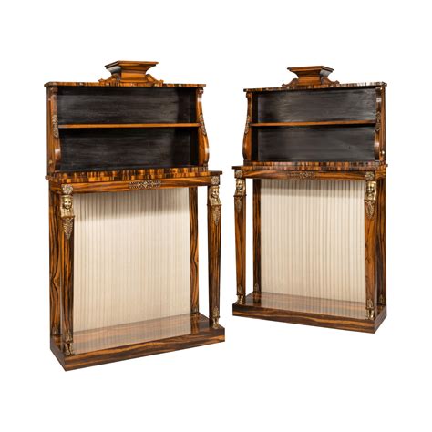 Pair of High Regency Coromandel and Ormolu Bookcase Console Tables For ...