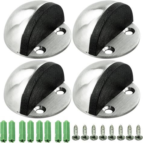 Stainless Steel Oval Floor Door Stops - Floor Mounted with Screws and ...