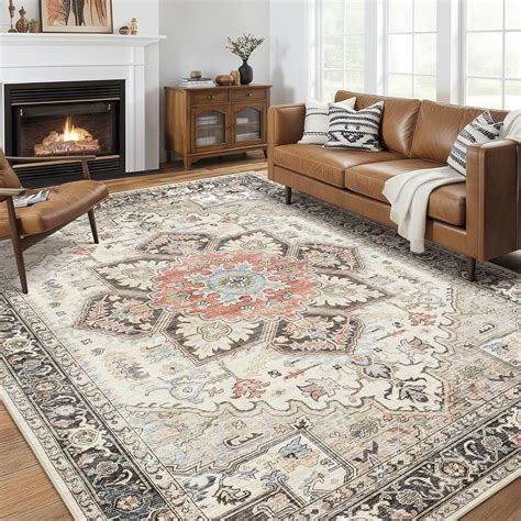 Amazon.com: homewill Area Rug 9x12 for Living Room, Medallion Printed ...