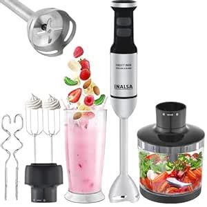 Buy INALSA Hand Blender Mixer|1700W Copper Motor|Chopper,Dough Maker ...