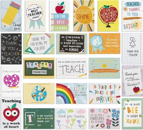 Bargain Paradise 24 Pack Teacher Thank You Cards - Cute Teacher India ...