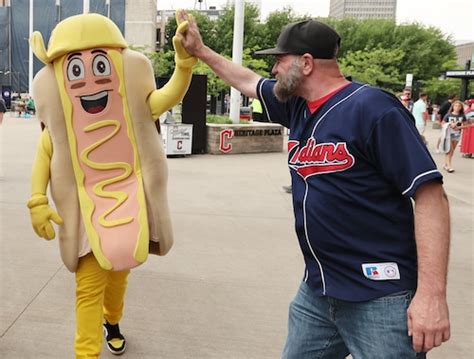 An evening at Progressive Field with the Guardians’ 4 hot dog mascots ...