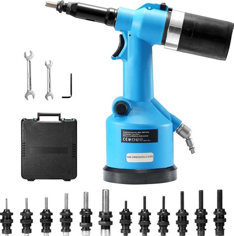VEVOR Air Riveter, Pneumatic Air Riveter, 20.2KN Pulling Force Pop Rivet Gun Tool Kit, Heavy ...
