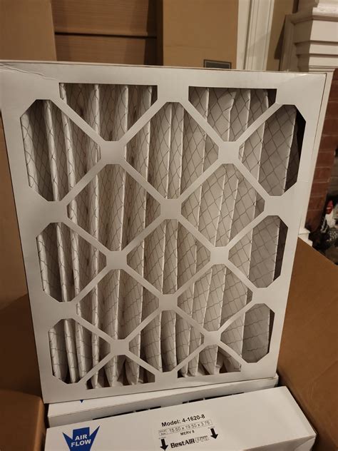 16x20x4 MERV 8 Pleated AC Furnace Air Filters. 6 Pack (Actual Depth: 3 ...