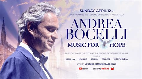 Concierto de Andrea Bocelli en vivo y en exclusiva por YouTube este 12 ...