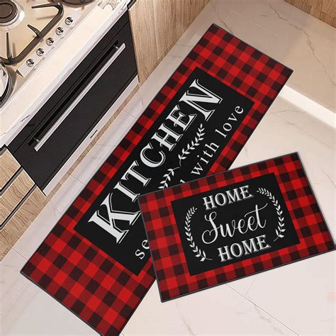 Amazon.com: ArtSocket Kitchen Rugs and Mats Non Skid Washable Set of 2 ...