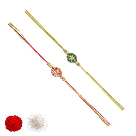 Buy University Trendz Combo Pack of Handmade Kundan Rakhi for Men and ...