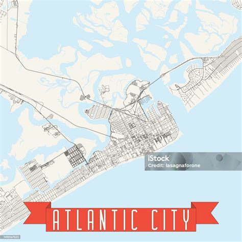 Atlantic City New Jersey Usa Vector Map Stock Illustration - Download ...
